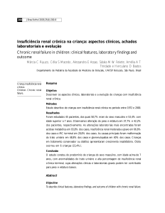 Insuficiência renal crônica na criança: aspectos clínicos, achados