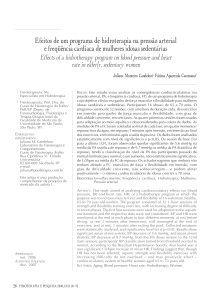 Efeitos de um programa de hidroterapia na pressão arterial e
