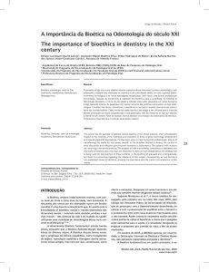 A Importância da Bioética na Odontologia do século