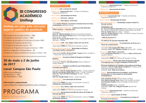 programa - III Congresso Acadêmico Unifesp