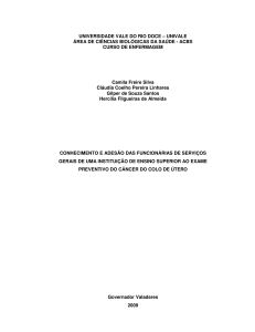 0 UNIVERSIDADE VALE DO RIO DOCE – UNIVALE ÁREA DE