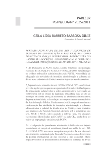 PARECER PGFN/CDA/N° 2025/2011 GEILA LÍDIA BARRETO