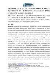 soroprevalência de hiv 1/2 em doadores de sangue