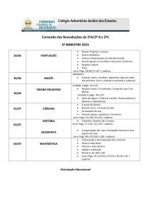 Conteúdo das Reavaliações do 2ºA/2º B e 2ºC 2º BIMESTRE 2015