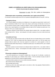 SOBRE A OCORRÊNCIA DA GRIPE SUÍNA (H1N1) EM