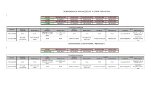 CRONOGRAMA DE AVALIAÇÕES 1ª E 2ª ETAPA