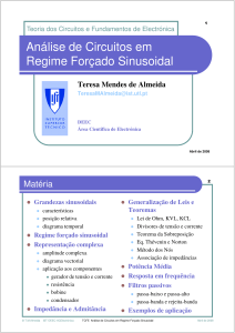 Análise de Circuitos em Regime Forçado Sinusoidal