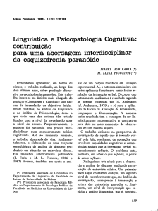 Linguística e Psicopatologia Cognitiva : contribuição para uma