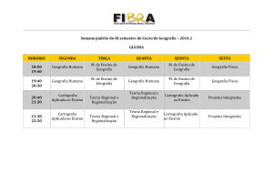 Semana padrão do III semestre do Curso de Geografia