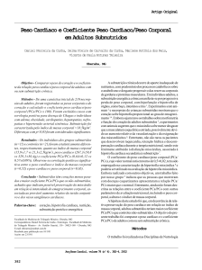 Peso Cardíaco e Coeficiente Peso Cardíaco/Peso Corporal em