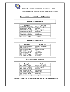 Cronograma de Testes Cronograma de Provas - facos