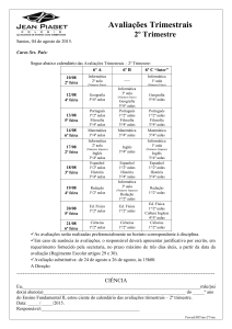 Avaliações Trimestrais 2º Trimestre