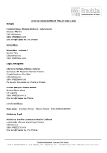LISTA DE LIVROS DIDÁTICOS PARA 3ª SÉRIE / 2015