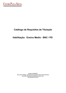 Catálogo de Requisitos de Titulação Habilitação: Ensino Medio