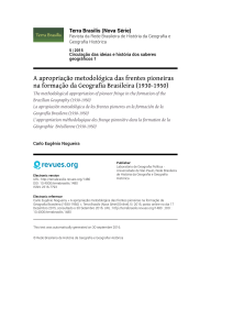 A apropriação metodológica das frentes pioneiras na formação da