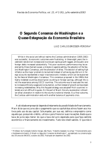 O Segundo Consenso de Washington e a Quase