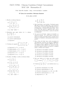 Sistemas Lineares - Instituto de Matemática