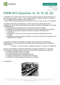 ENEM 2012 (Questões 14, 18, 19, 20, 24)