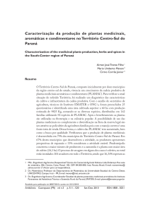 Caracterização da produção de plantas medicinais, aromáticas e