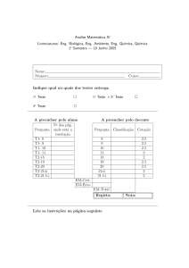 Análise Matemática IV Licenciaturas: Eng. Biológica, Eng. Ambiente