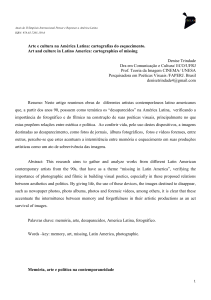 Arte e cultura na América Latina: cartografias do esquecimento. Art