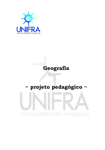 Projeto pedagógico do curso de Geografia