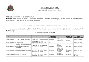 Lista de Inscritos - Secretaria de Estado da Cultura