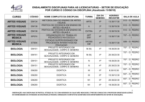 ENSALAMENTO DISCIPLINAS PARA AS LICENCIATURAS