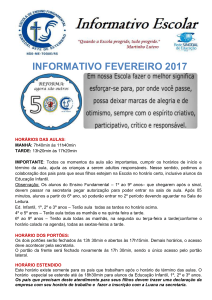 informativo fevereiro 2017 - Escola de Ensino Fundamental Sinodal