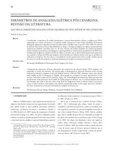 PARÂMETROS DE ANALGESIA ELÉTRICA PÓS CESARIANA