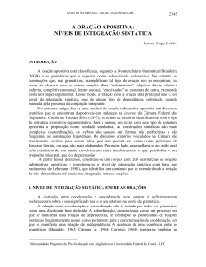 a oração apositiva: níveis de integração sintática