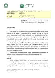 PROCESSO-CONSULTA CFM nº 58/12 – PARECER CFM nº 40/12