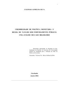 credibilidade de política monetária e regra de taylor sob