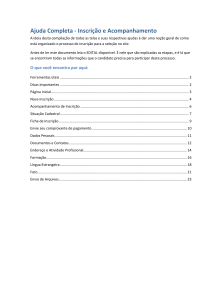 Ajuda Completa - Inscri&ccedil;&atilde;o e Acompanhamento