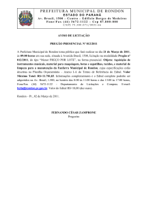 12/2011 - Prefeitura Municipal de Rondon