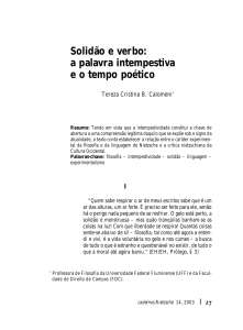 Solidão e verbo: a palavra intempestiva e o tempo poético