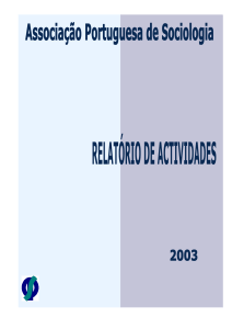 Plano de Actividades de 2001 - Associação Portuguesa de Sociologia