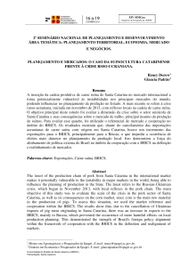 o caso da suinocultura catarinense frente à crise rsso