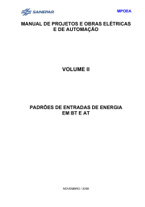 Volume II - Padrões de entradas de energia em BT e AT