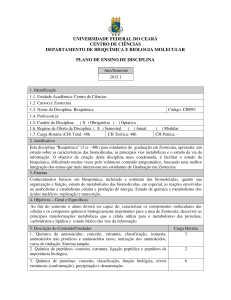 Bioquímica - Universidade Federal do Ceará
