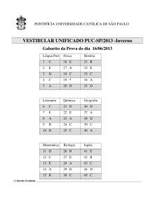 VESTIBULAR UNIFICADO PUC-SP/2013