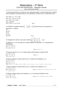 Matemática – 3ª Série - Colégio I. L. Peretz