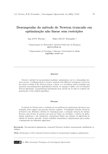 Desempenho do método de Newton truncado em optimizaç˜ao n˜ao