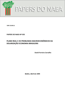 PLANO REAL E OS PROBLEMAS MACROECONÔMICOS DA