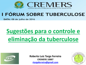 Sugestões para o controle e eliminação da tuberculose