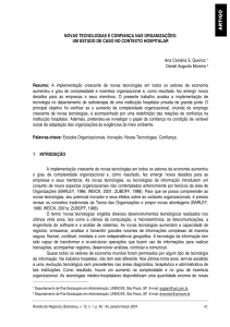 NOVAS TECNOLOGIAS E CONFIANÇA NAS ORGANIZAÇÕES: UM