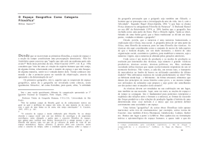O Espaço Geográfico Como Categoria Filosófica