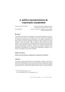 A política macroeconômica do crescimento insustentável