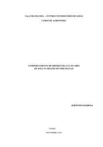 comportamento de diferentes cultivares de soja na região de