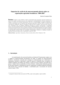 Impactos de variáveis de macroeconomia aberta sobre as